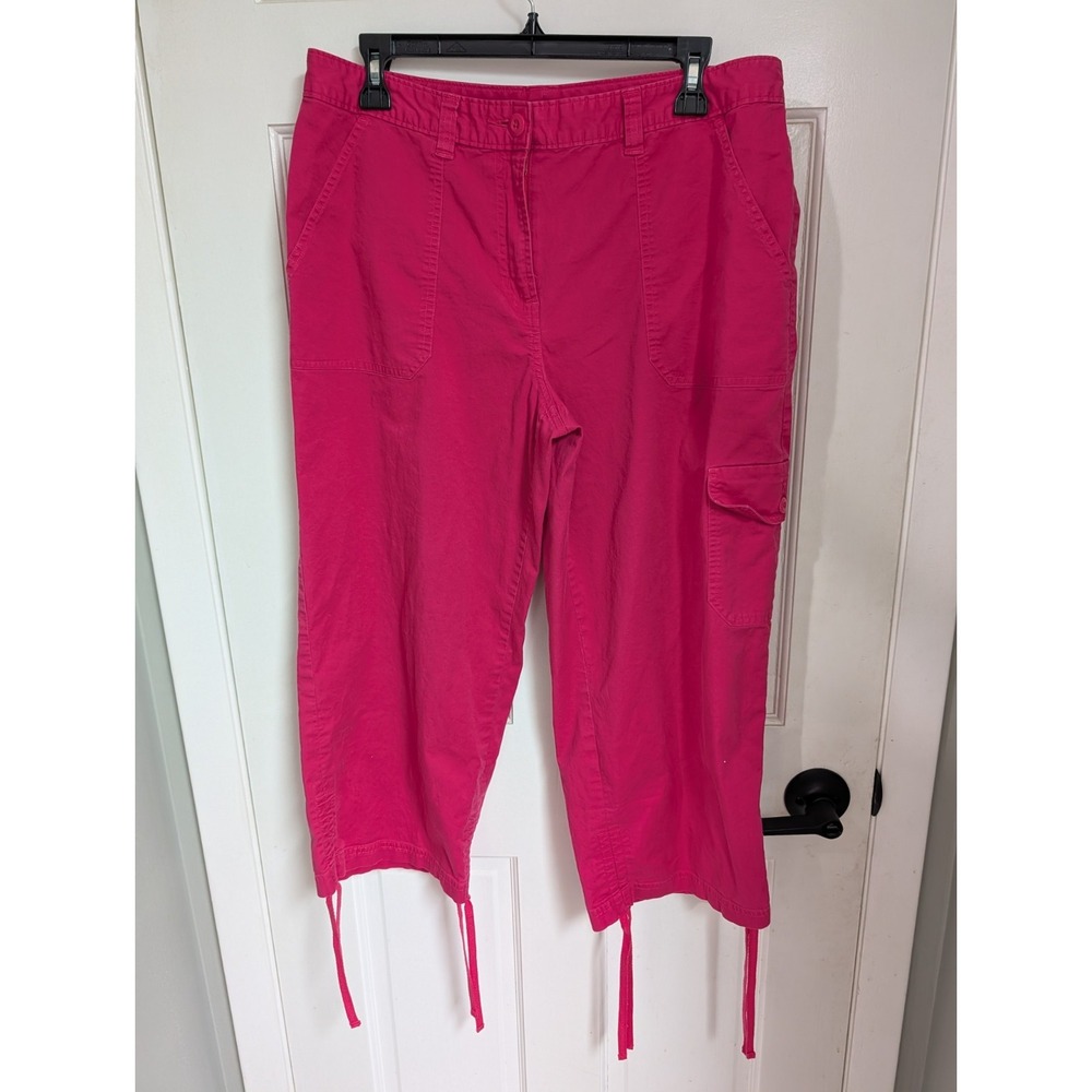 Kim Rogers Capri Pants, Size 12, Pink, 97% Cotton, 3% Spandex